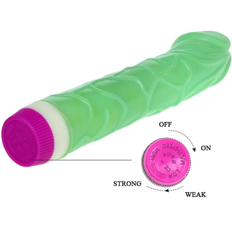 Vibratore Realistico Multivelocità Baile — PVC 23 cm Verde