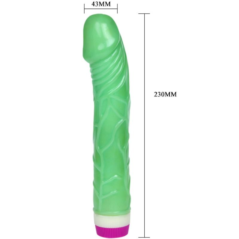 Vibratore Realistico Multivelocità Baile — PVC 23 cm Verde