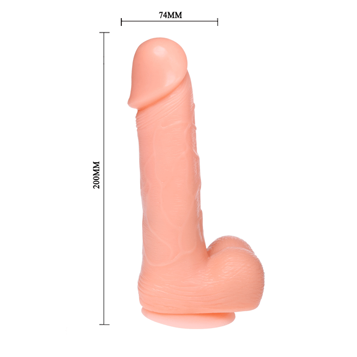 Dildo Realistico Vibrante Rotante Baile — Ventosa, 20 cm