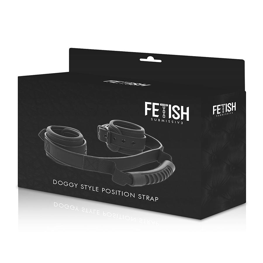Manette BDSM in Pelle Vegana Fetish Submissive — con Maniglia