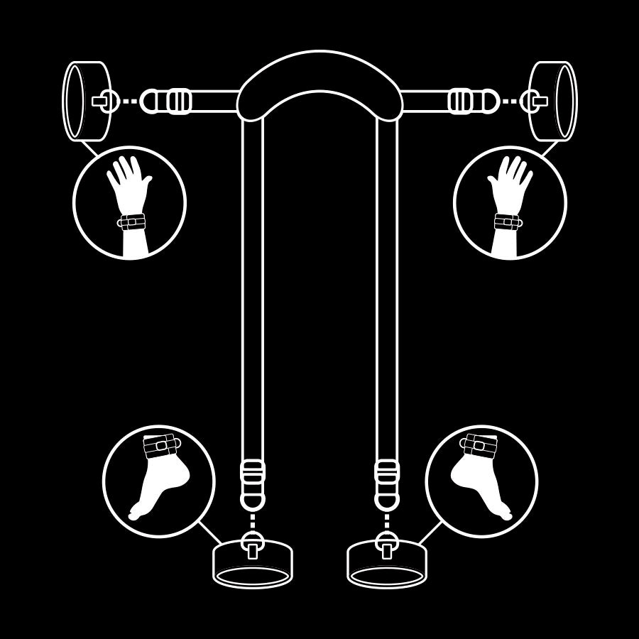 Kit Bondage Posizione Master Fetish Submissive — 4 Manette
