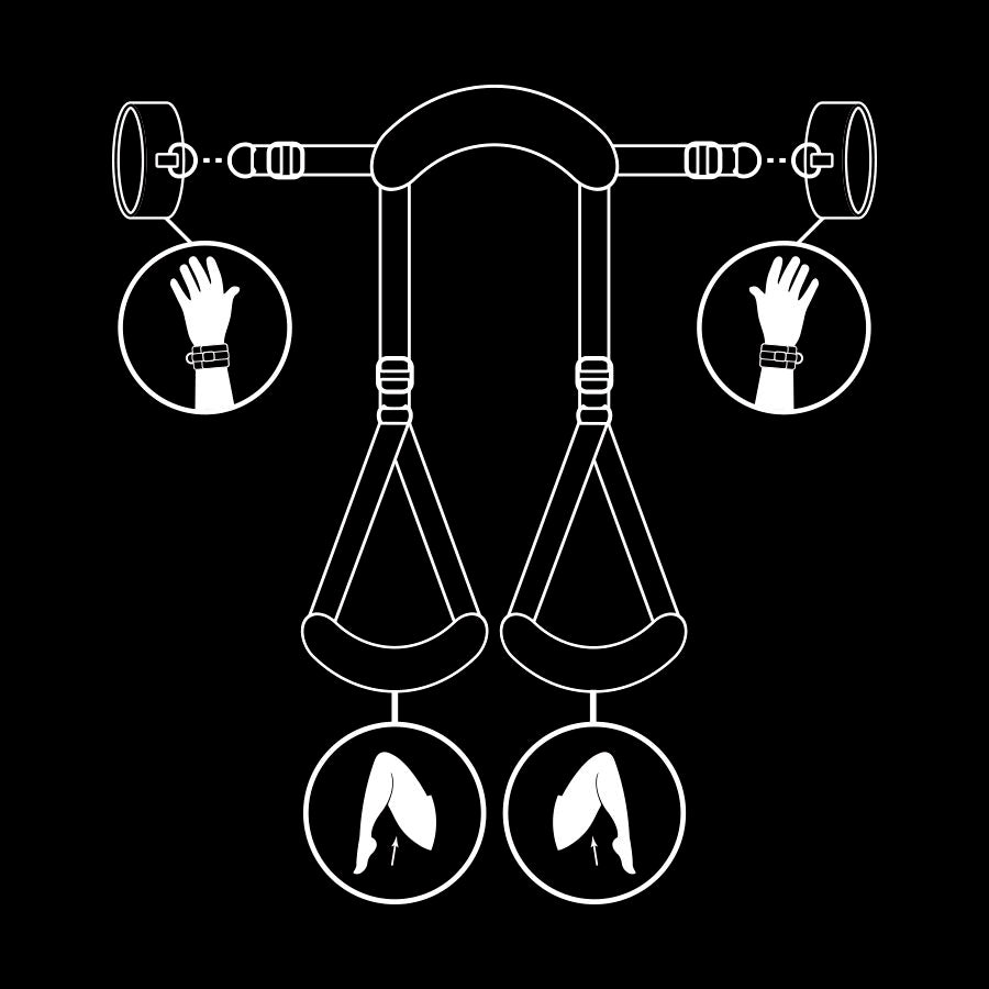 Kit Bondage Gambe Aperte Fetish Submissive — Cinghie Regolabili