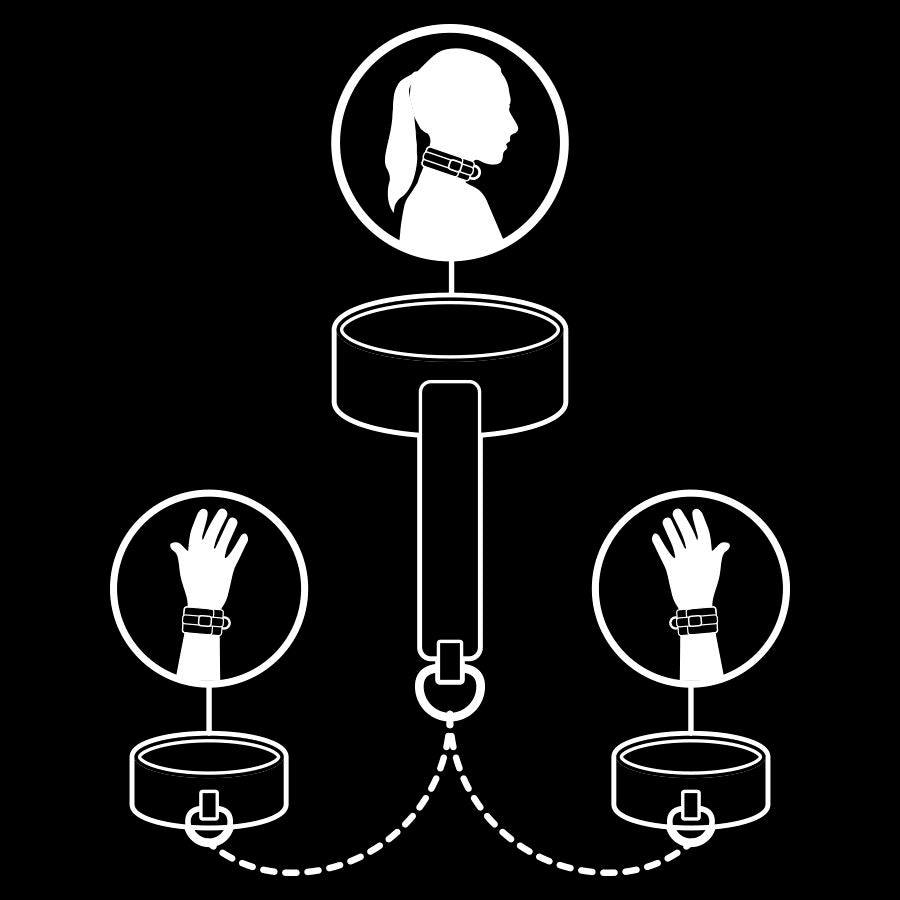 Kit Bondage Collana e Manette Fetish Submissive — Pelle Vegana