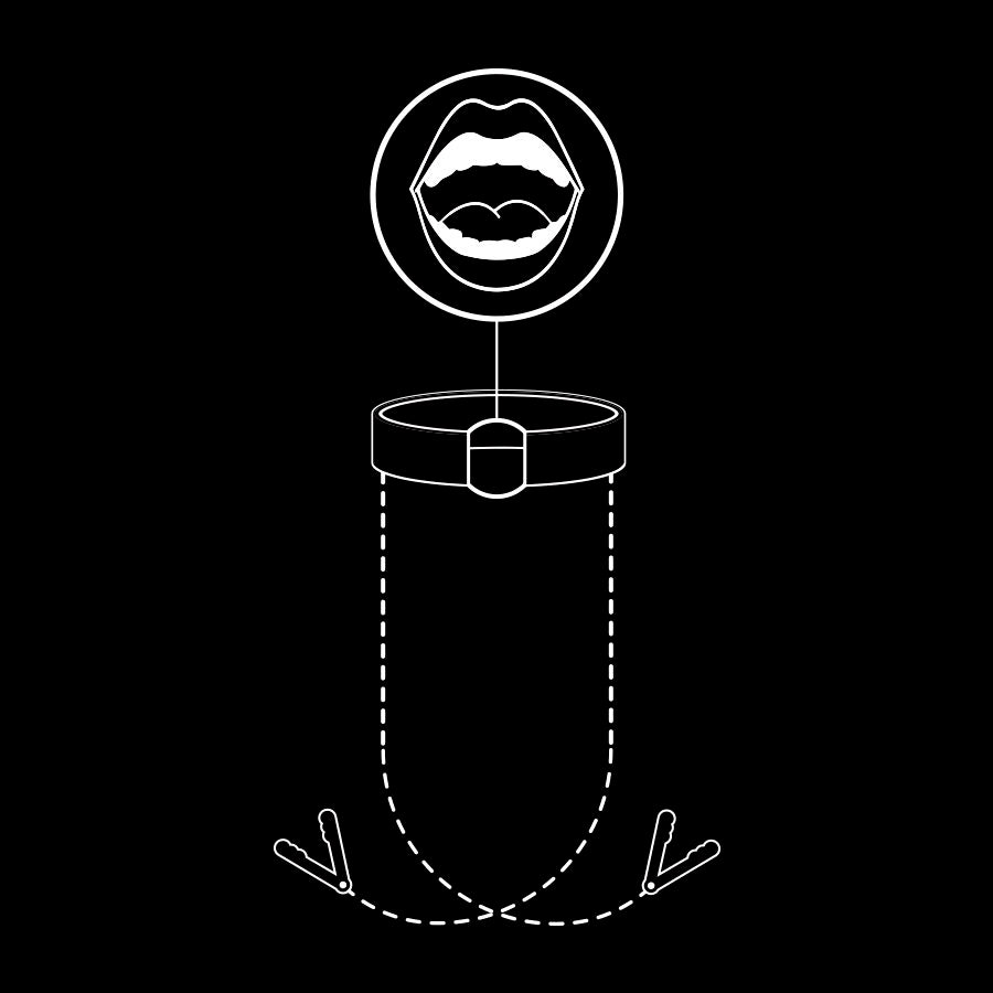 Bavaglio ad Anello BDSM Fetish Submissive — con Morsetti Capezzoli