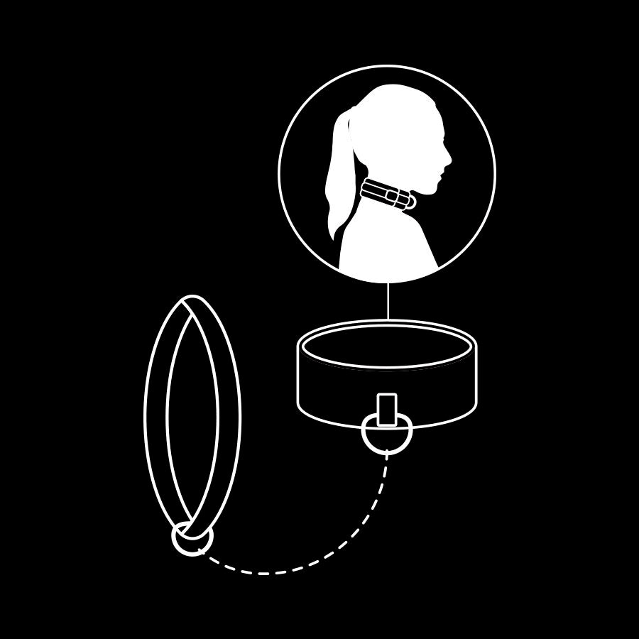 Collare BDSM con Guinzaglio Fetish Submissive — Nichel Free