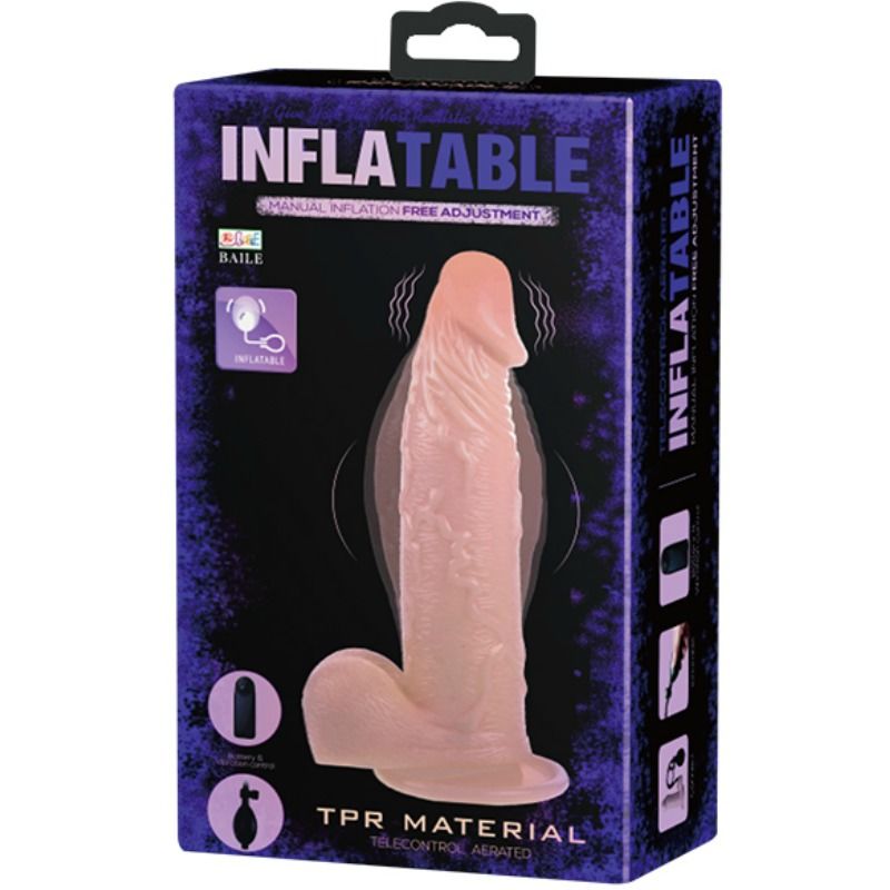 Dildo Realistico Vibrante Gonfiabile Baile — TPR, Pompa Manuale