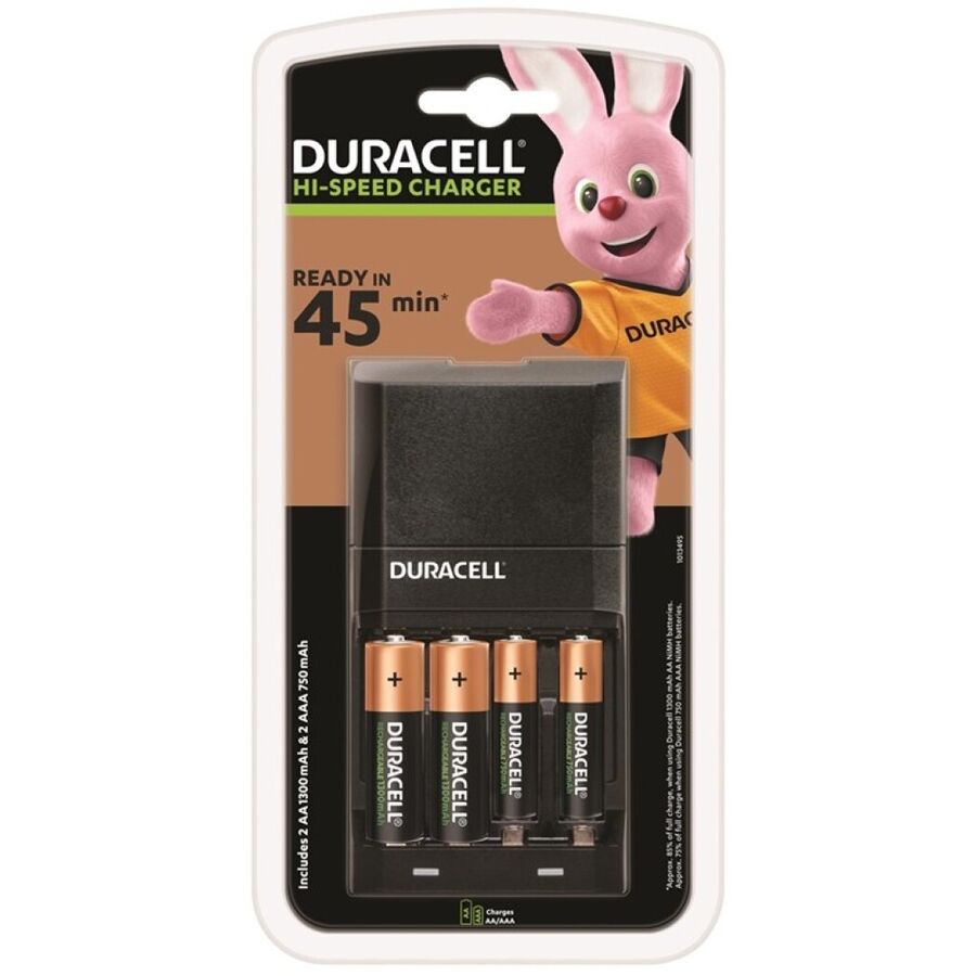 Caricabatterie Rapido Duracell 45min — 2xAA 1700mAh + 2xAAA 750mAh