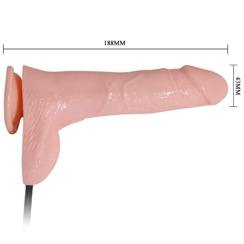 Dildo Realistico Vibrante Gonfiabile Baile — TPR, 18.8 cm