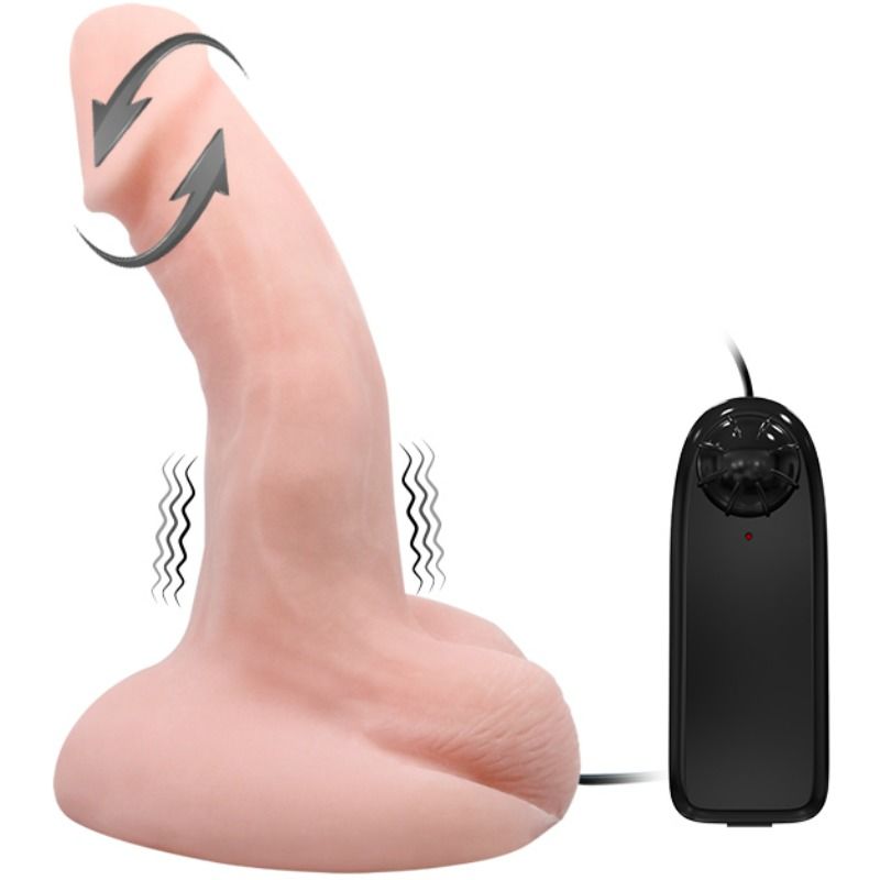 Dildo Realistico Vibrante con Rotazione Baile — TPR con Ventosa