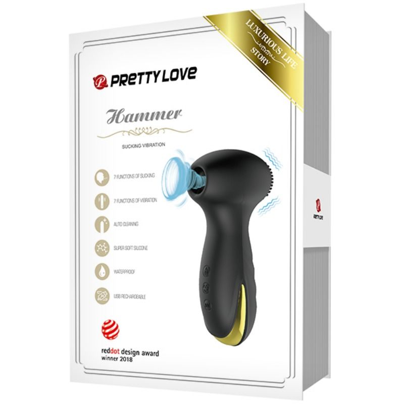 Succhia Clitoride con Vibrazione Pretty Love Hammer — 3 Accessori