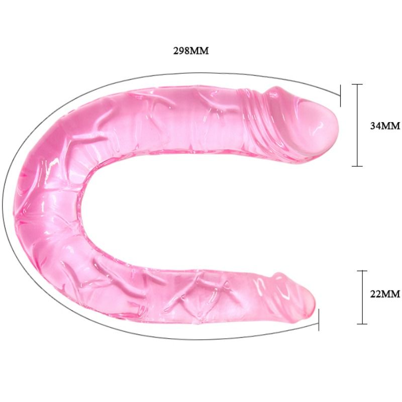 Dildo Doppio Strapless Baile — TPR Rosa, 30,5 cm
