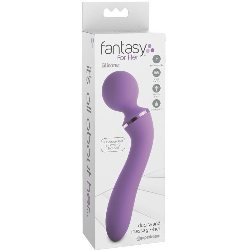 Vibratore Wand Fantasy For Her Duo Wand Massage Her — Nero