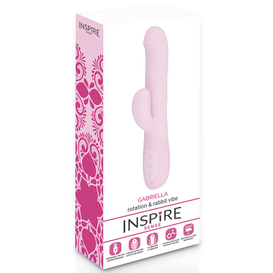 Vibratore Rabbit Inspire Gabriella Rosa — Silicone, 12 Funzioni