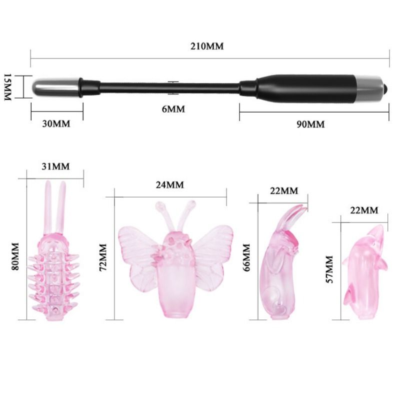 Vibratore Wand con Testine Baile Wizard — 4 Accessori