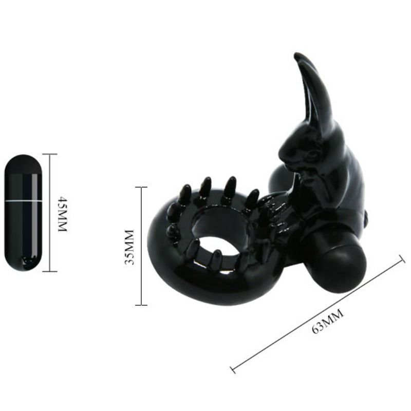 Anello Vibrante BAILE ANELLO CON CONIGLIO — Nero