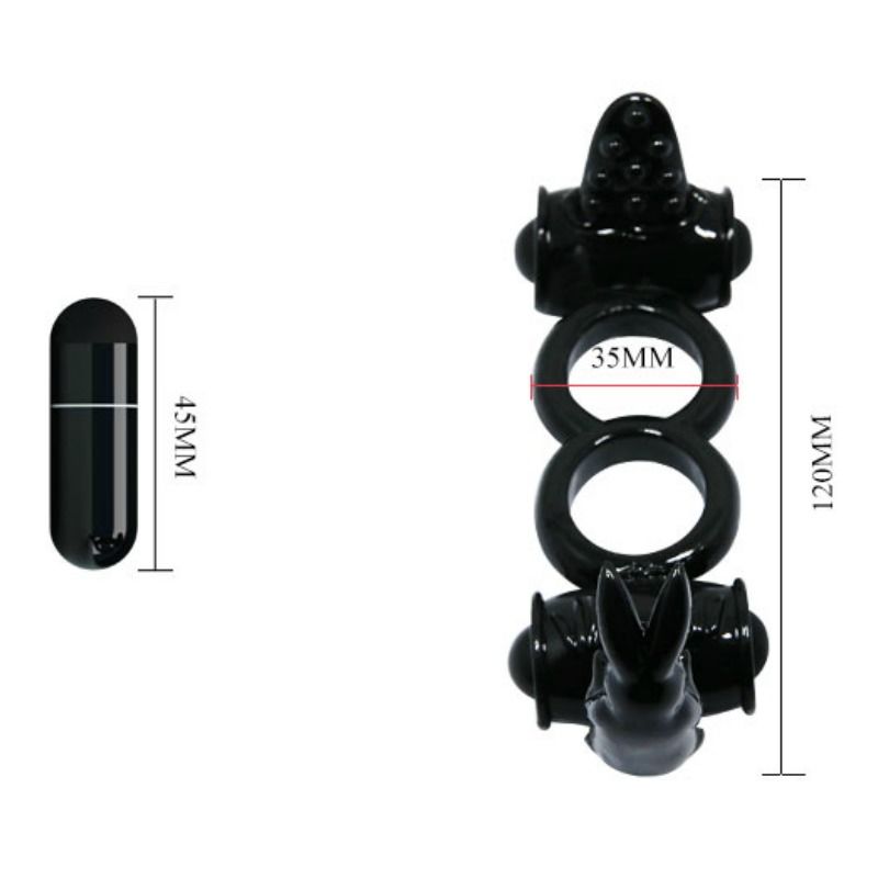 Anello Fallico Vibrante Doppio Rabbit Baile Sweet — TPR