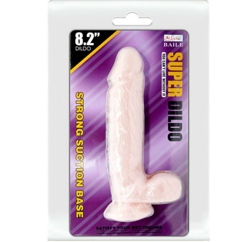 Dildo Realistico con Ventosa Baile — TPR Flessibile 21.5 cm