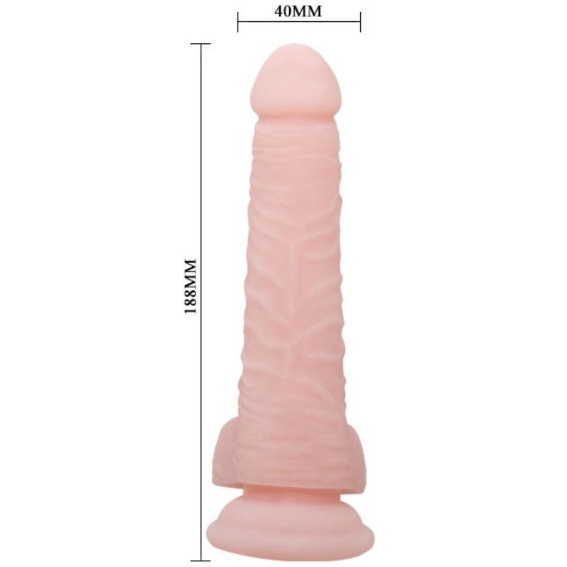 Dildo Realistico con Ventosa Baile — TPR Flessibile, 18.8 cm