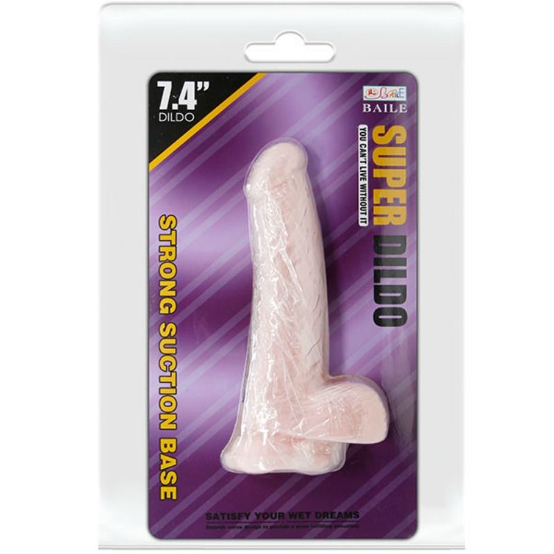 Dildo Realistico con Ventosa Baile — TPR Flessibile, 18.8 cm