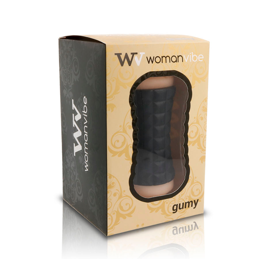 Masturbatore Maschile Doppio Foro Womanvibe Gumy — TPR/Silicone