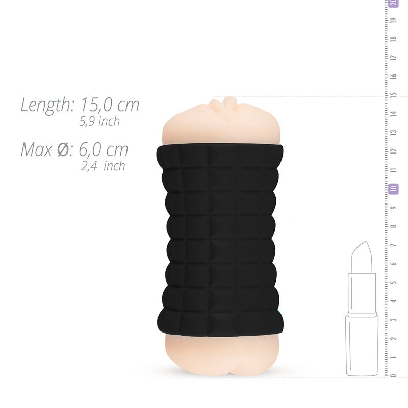 Masturbatore Maschile Doppio Foro Womanvibe Gumy — TPR/Silicone