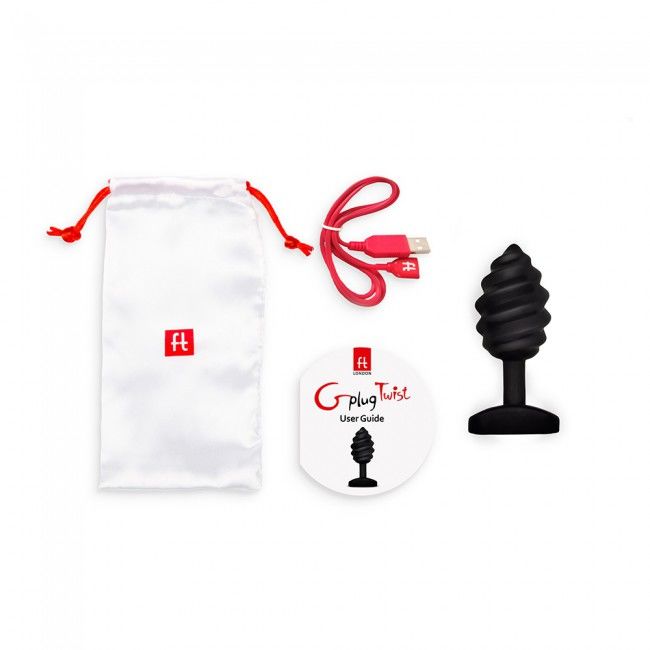Plug Anale Vibrante G-Vibe Gplug Twist — 3,9 cm, Nero