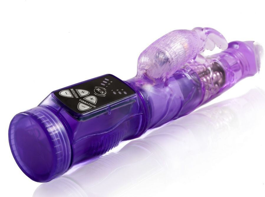 Vibratore Rabbit Rotante Baile Happy Angel — Gelatina, Lilla