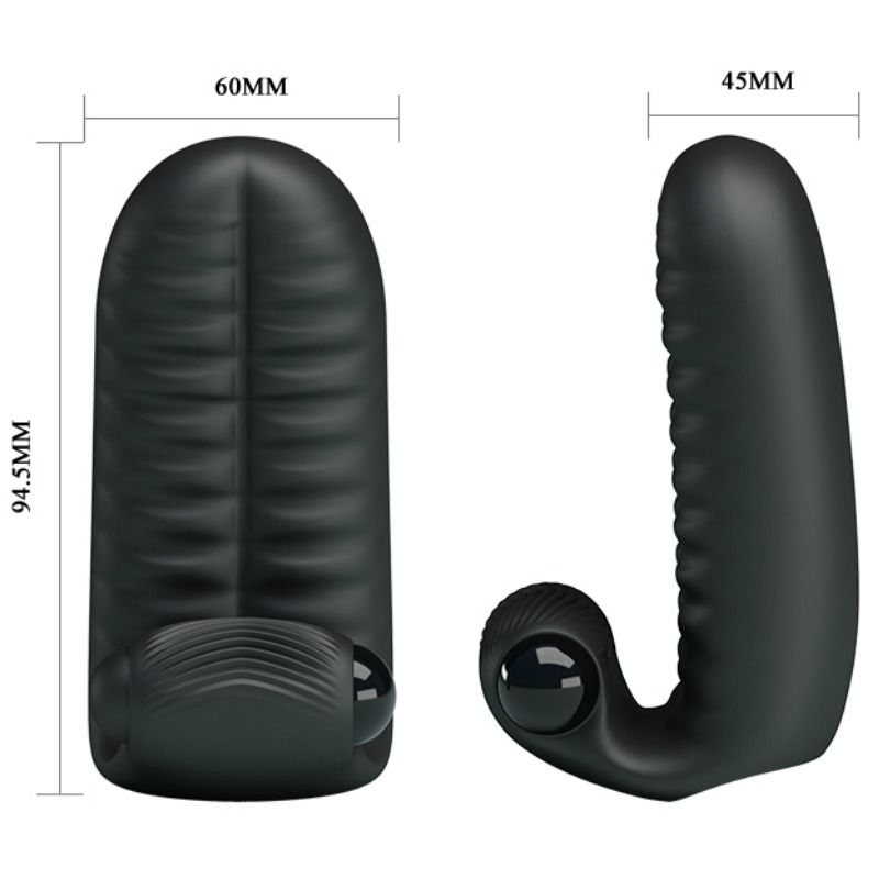 Vibratore Ditale Clitoride Pretty Love Abbott — Silicone Nero