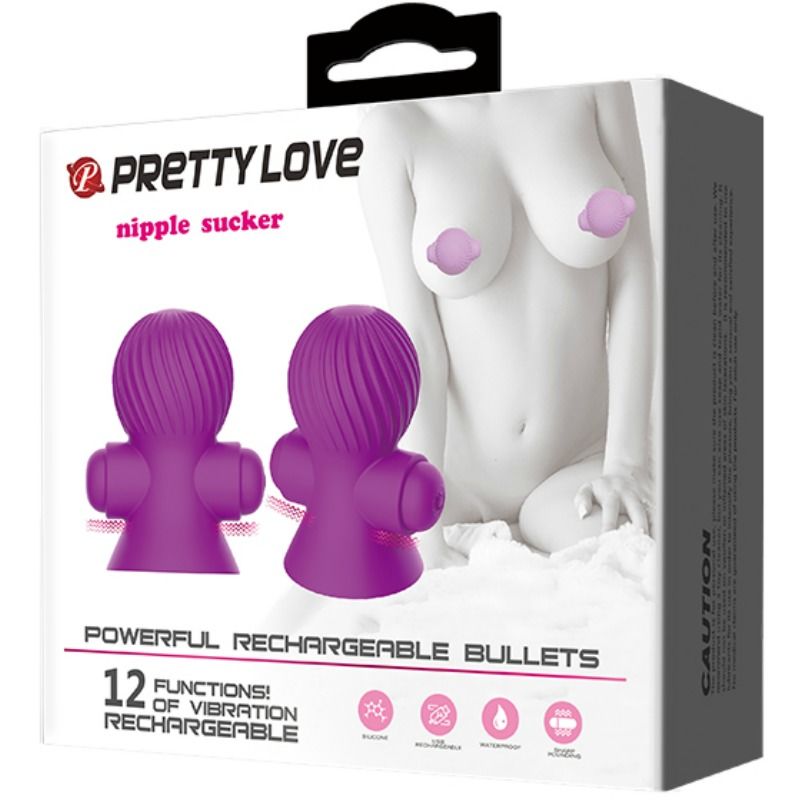 Stimolatore Capezzoli Vibrante Pretty Love — 12 Modalità, Lilla