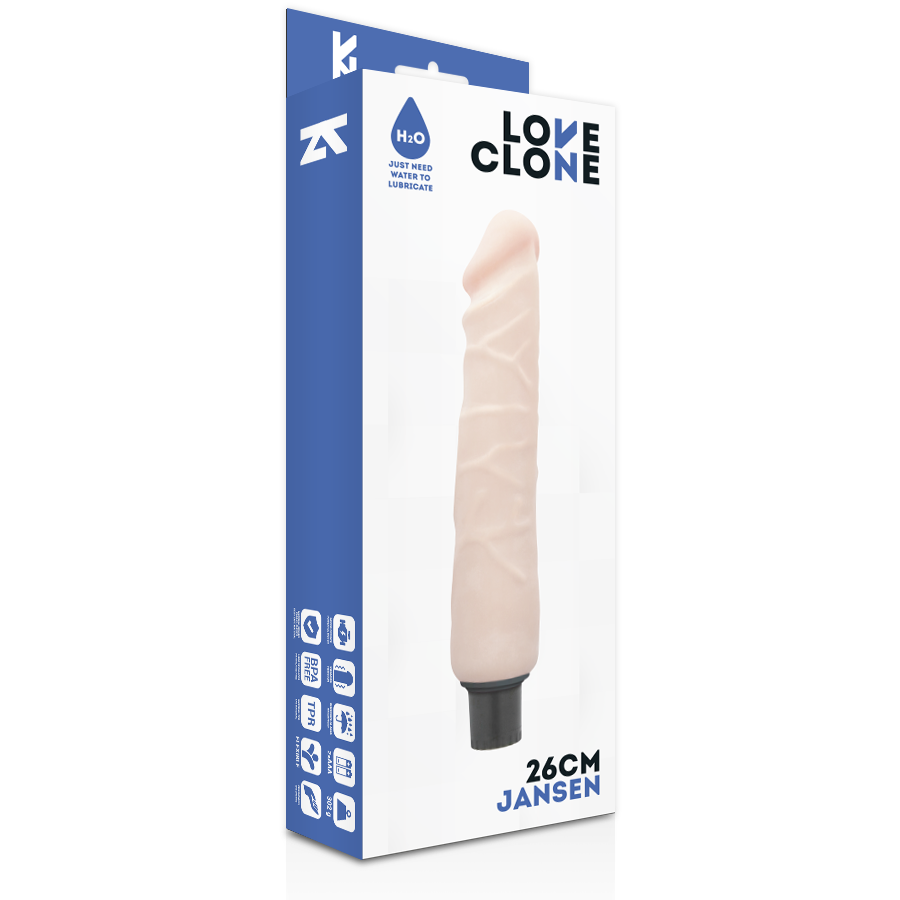 Vibratore Realistico Autolubrificante Loveclone Jansen — 26 cm