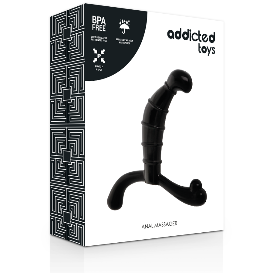 Massaggiatore Prostatico Anale Addicted Toys — TPR, Nero