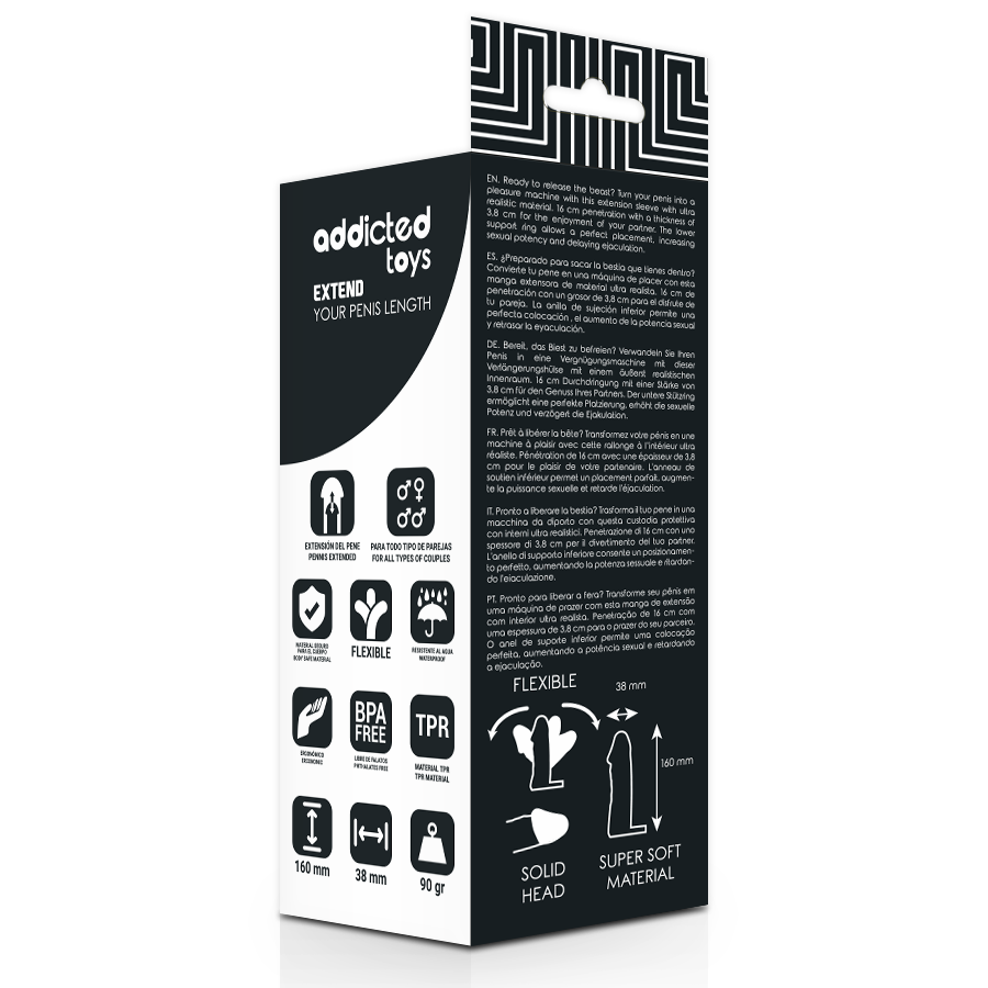 Guaina Fallica Estensore Addicted Toys — 16 cm