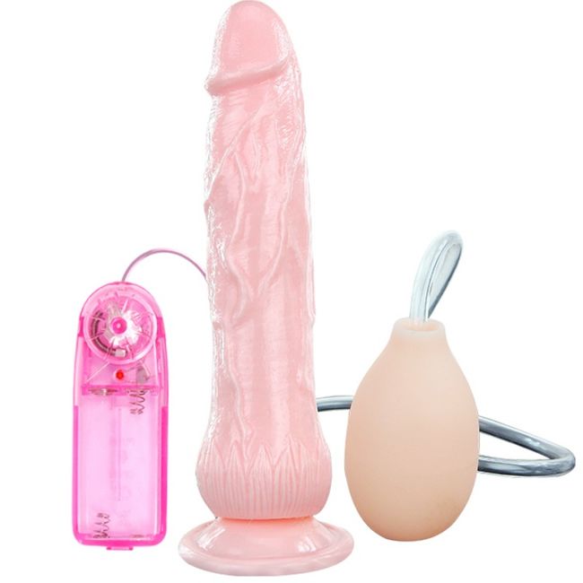 Dildo Realistico Squirt Vibrante Baile — TPR con Ventosa