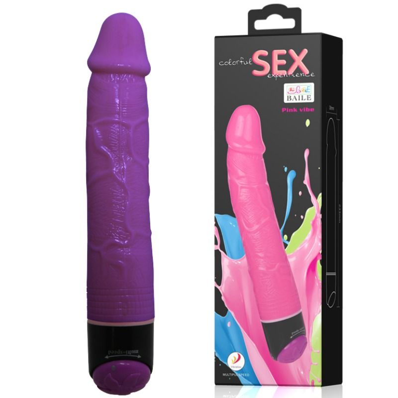 Dildo Realistico Vibrante Baile — TPR Morbido 23 cm, Lilla