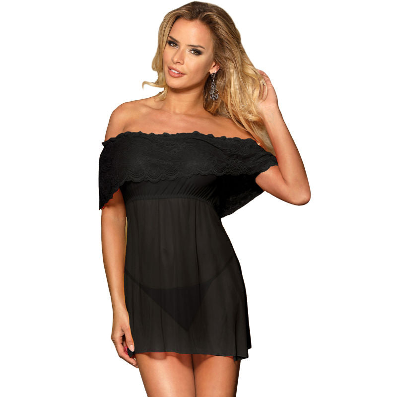 Lingerie Sexy Subblime Dresses — Abito Corto e Perizoma, Nero