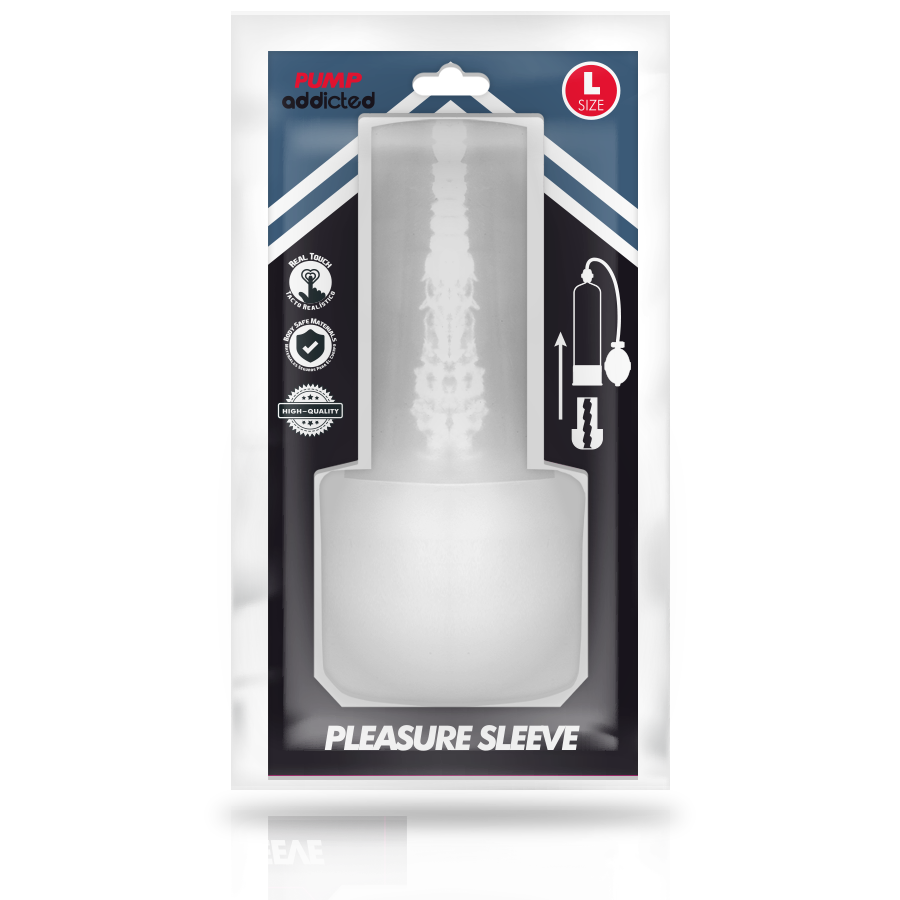 Masturbatore Maschile Trasparente Pump Addicted — Taglia L