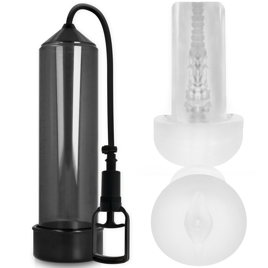 Pompa Pene con Masturbatore Pump Addicted RX7 — Nero