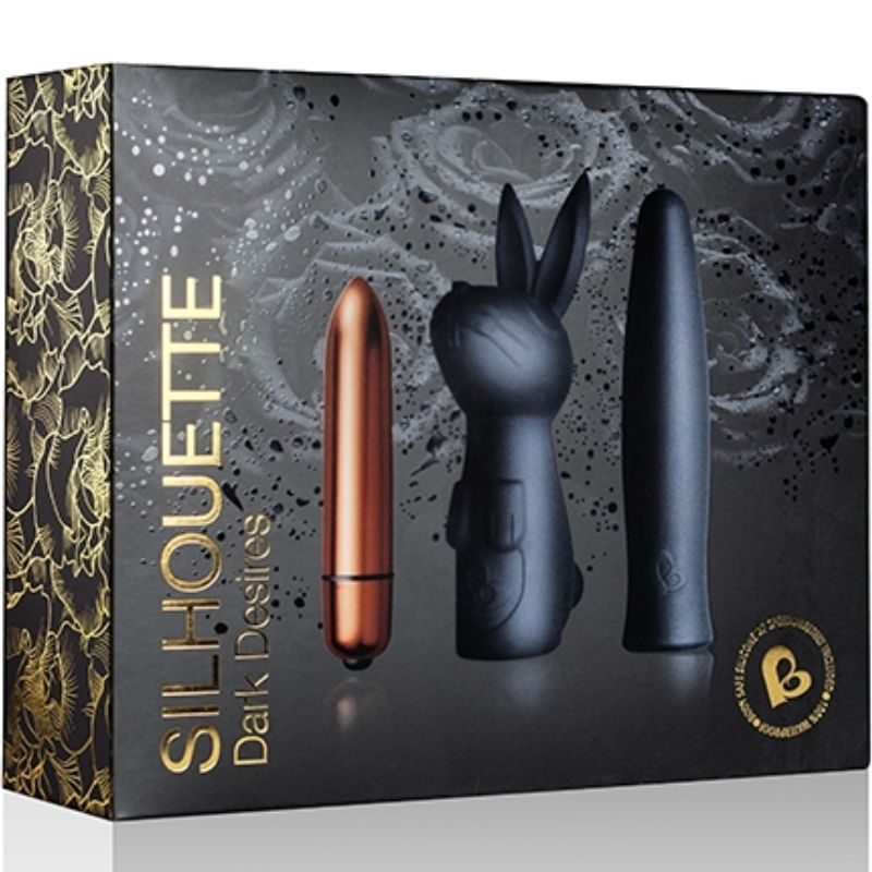 Vibratore Rabbit con Custodia Rocks-Off Dark Desire Silhouette