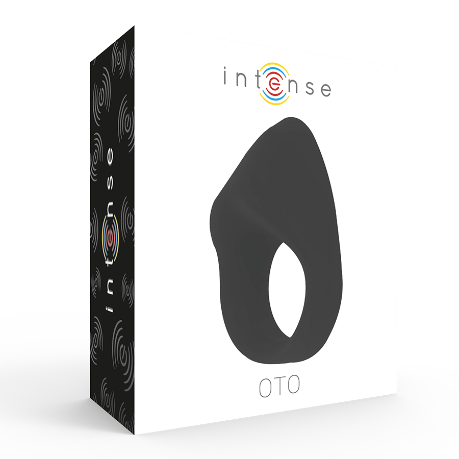 Anello Fallico Vibrante Ricaricabile Intense OTO — Silicone Nero