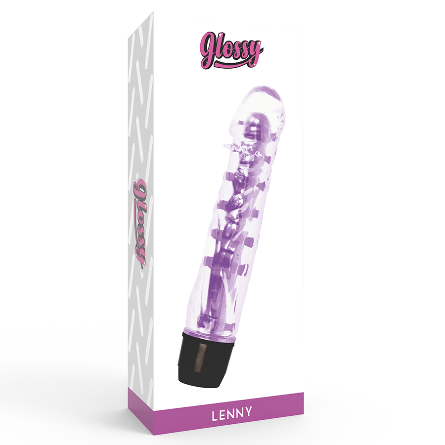 Vibratore Jelly Glossy Lenny — TPE, 14 cm, Viola