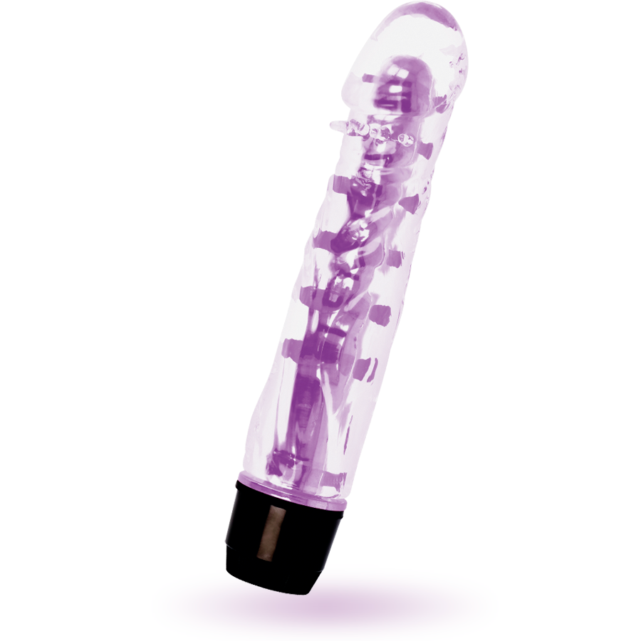 Vibratore Jelly Glossy Lenny — TPE, 14 cm, Viola