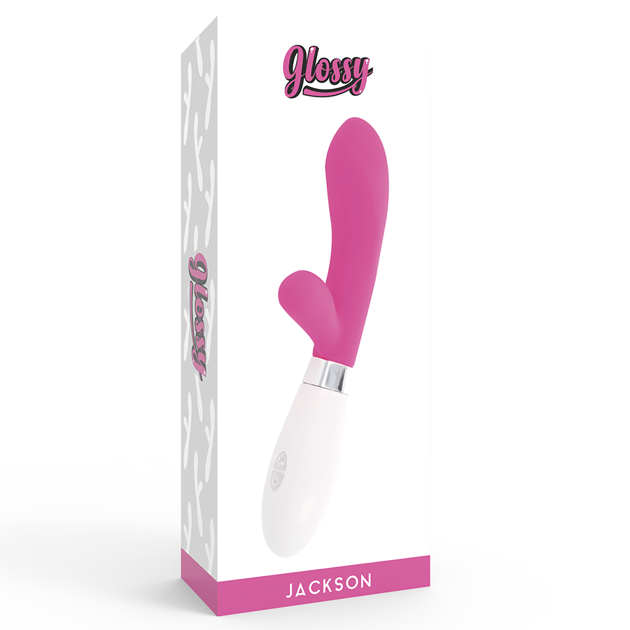 Vibratore Rabbit Glossy Jackson — Silicone, 10 Funzioni, Rosa