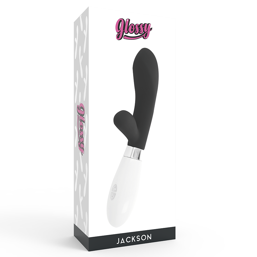 Vibratore Rabbit Glossy Jackson — Silicone, 10 Funzioni, Nero