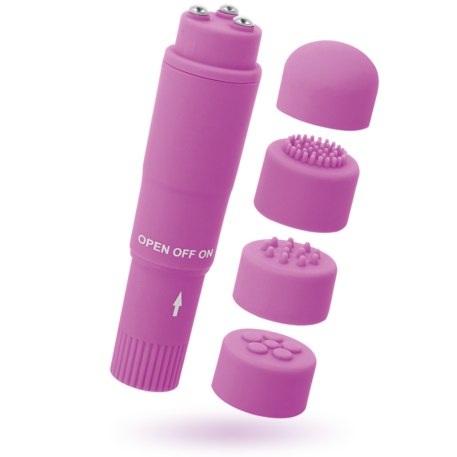 Vibratore Pocket Glossy Kurt — 4 Testine, Viola