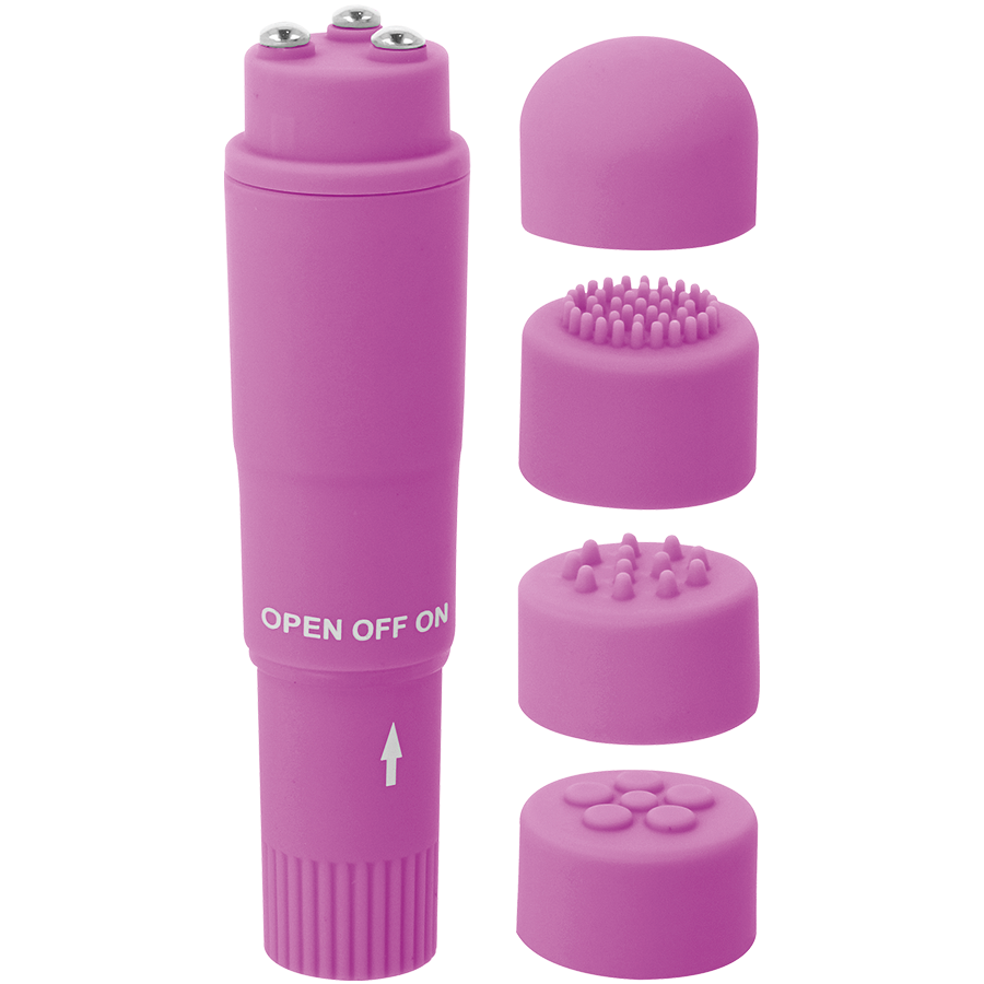Vibratore Pocket Glossy Kurt — 4 Testine, Viola