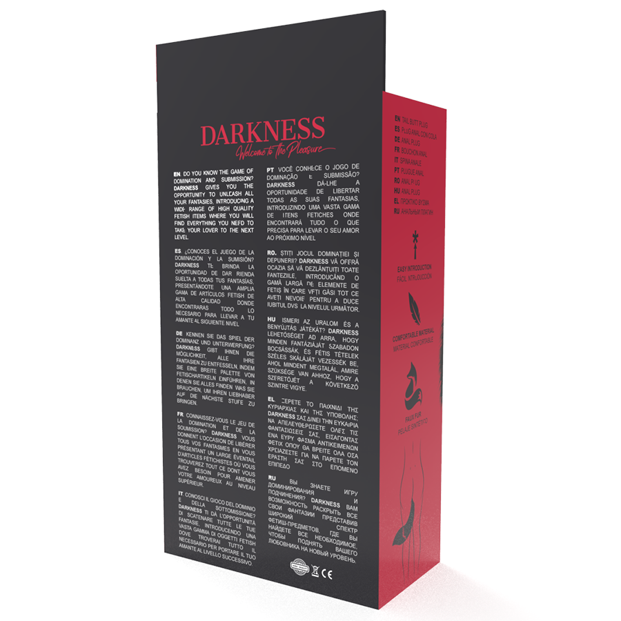 Plug Anale con Coda Darkness — Acciaio, 8 cm