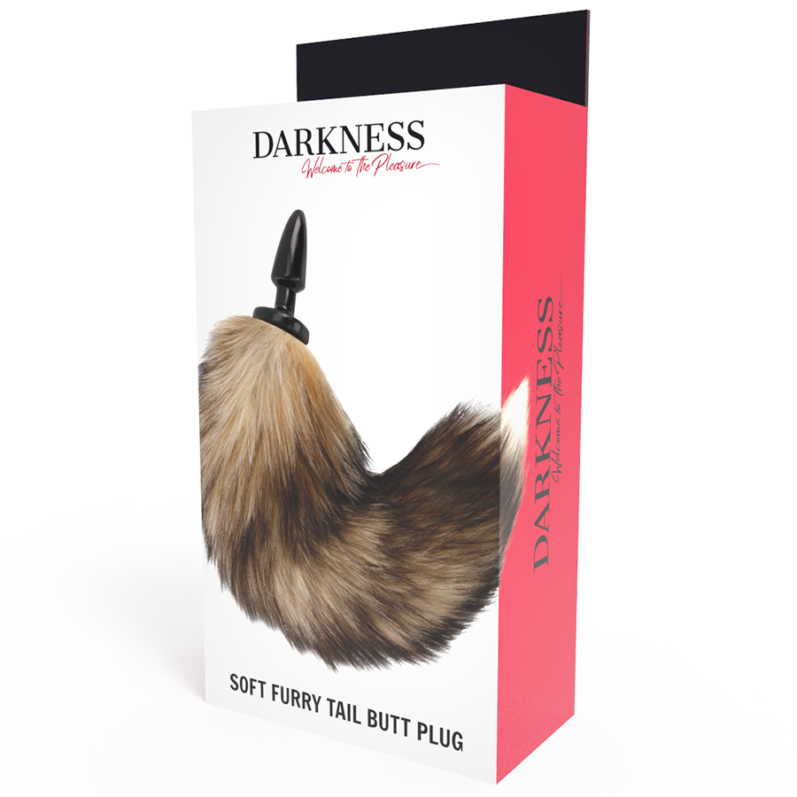 Plug Anale con Coda Naturale Darkness — Silicone, 10 cm