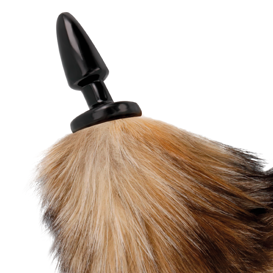 Plug Anale con Coda Naturale Darkness — Silicone, 10 cm