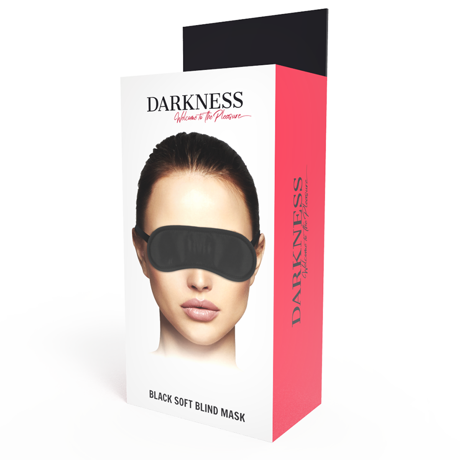 Benda per Occhi BDSM Darkness — Raso Nero, Fascia Regolabile