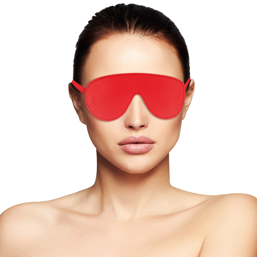 Benda per Occhi BDSM Darkness — PVC Rossa, Fascia Elastica